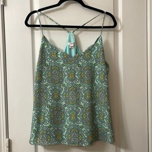 J. Crew Factory NWT scalloped teal patterned cami size 14